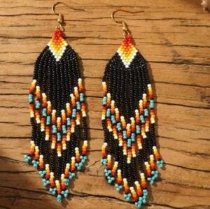 Native American Themed Beaded Earrings
